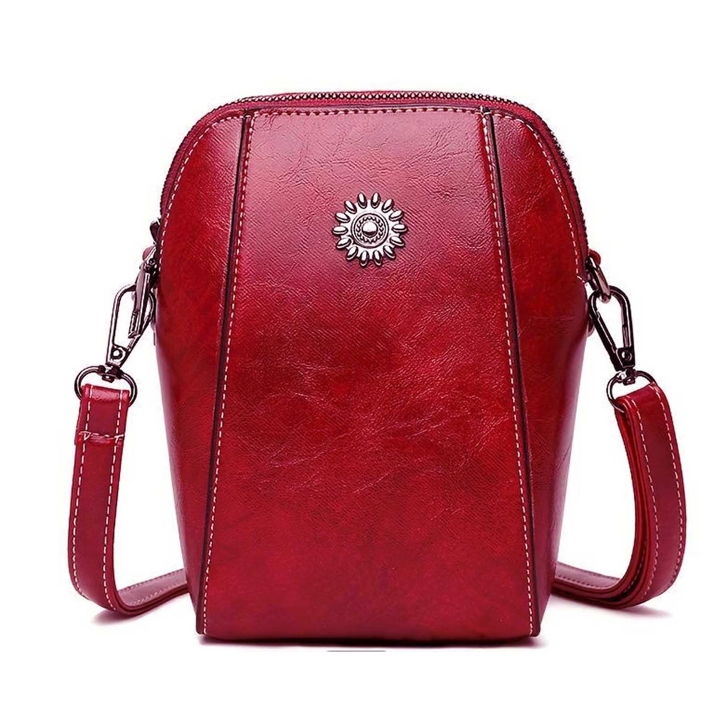 Compact Crossbody/Shoulder Bag Dark Red
